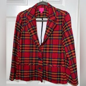 Red Plaid Betsey Johnson Blazer